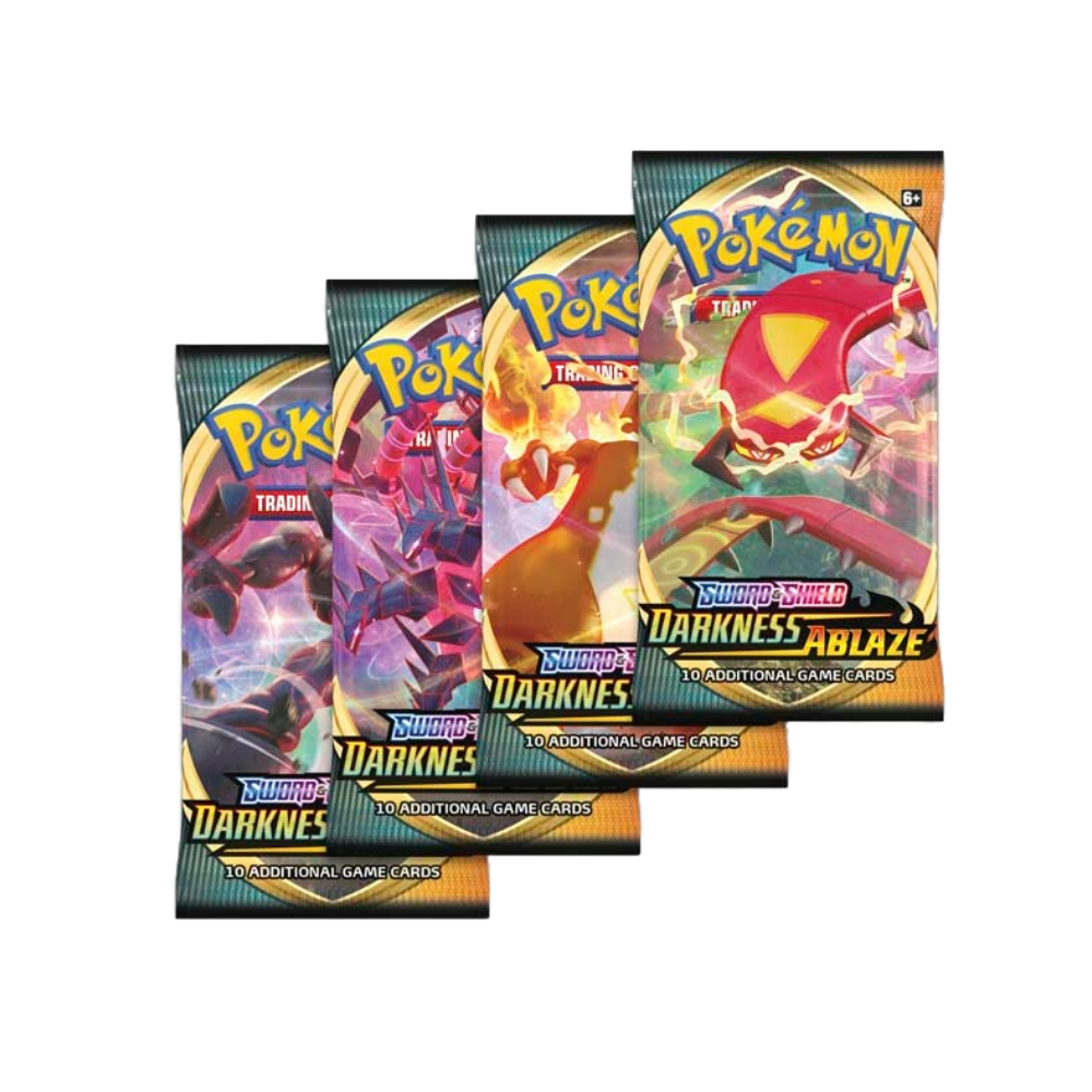 Pokemon TCG Darkness Ablaze Booster Pack Art Set (4x boosters total)