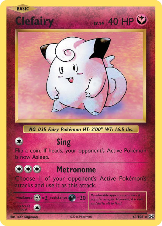 Pokemon Clefairy 63/108 Reverse Holo XY Evolutions NM