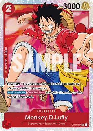 One Piece Monkey.D.Luffy SR OP01-024 PRB01 Premium Booster NM