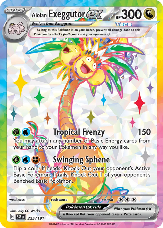 Pokemon Alolan Exeggutor ex 225/191 Ultra Rare Surging Sparks NM