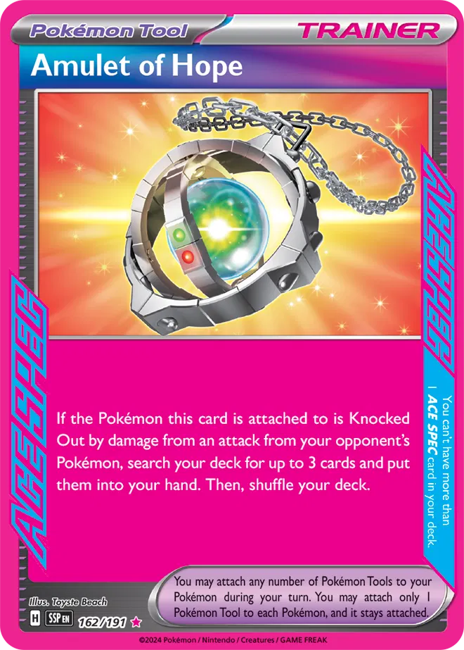 Pokemon Amulet of Hope 162/191 Ace Rare Surging Sparks NM