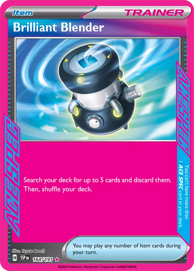 Pokemon Brilliant Blender 164/191 Ace Rare Surging Sparks NM