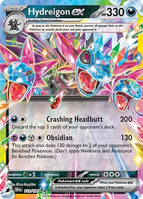 Pokemon Hydreigon ex 119/191 Double Rare (RR) Surging Sparks NM