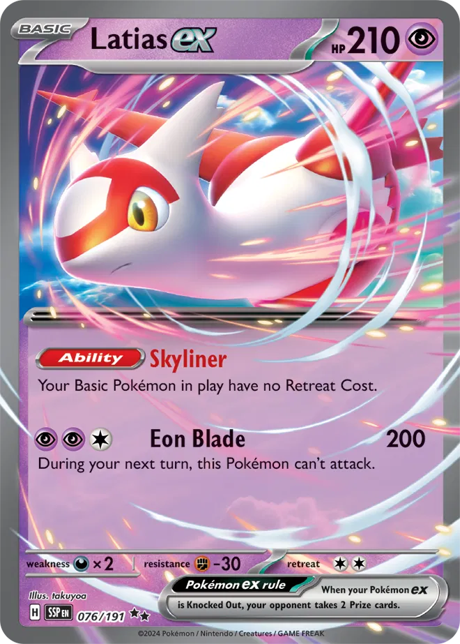 Pokemon Latias ex 076/191 Double Rare (RR) Surging Sparks NM