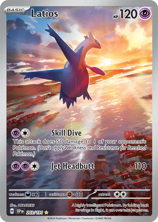 Pokemon Latios 203/191 Illustration Rare (IR) Surging Sparks NM