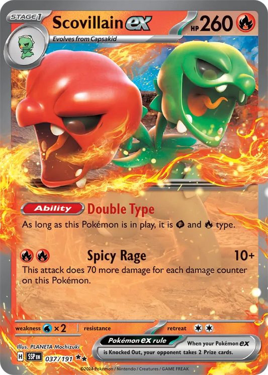 Pokemon Scovillain ex 037/191 Double Rare (RR) Surging Sparks NM