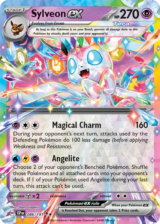 Pokemon Sylveon ex 086/191 Double Rare (RR) Surging Sparks NM