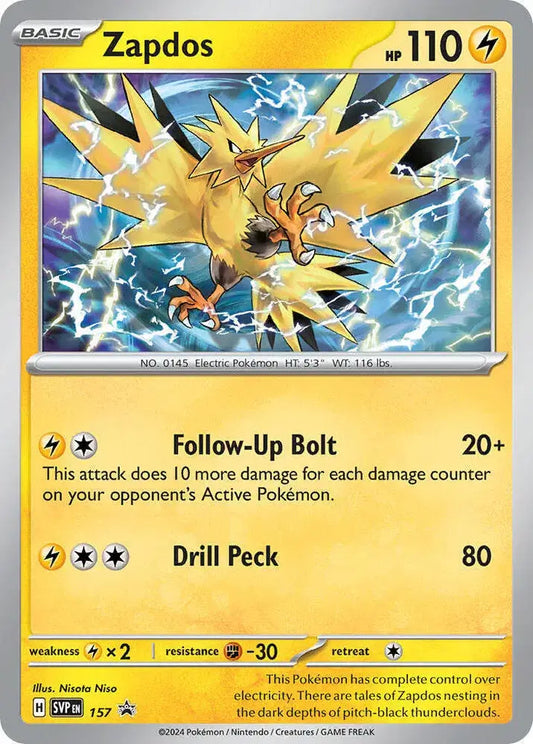 Pokemon Zapdos 157 Promo SV Black Star Promos NM