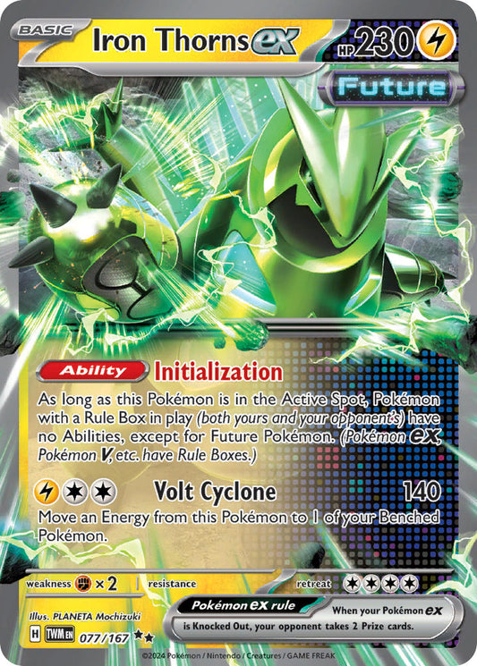 Pokemon Iron Thorns ex 077/167 Double Rare (RR) Twilight Masquerade NM