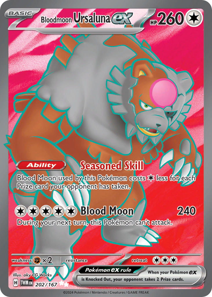 Pokemon Bloodmoon Ursaluna ex 202/167 Ultra Rare Twilight Masquerade  NM