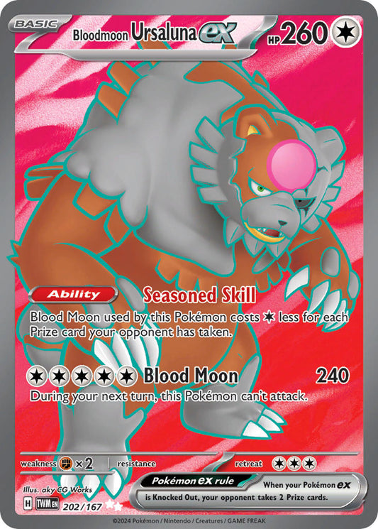 Pokemon Bloodmoon Ursaluna ex 202/167 Ultra Rare Twilight Masquerade  NM