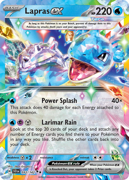 Pokemon Lapras ex 032/142 Double Rare (RR) Stellar Crown NM