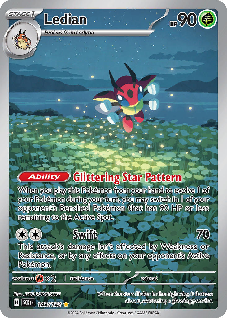 Pokemon Ledian 144/142 Illustration Rare (IR) Stellar Crown NM