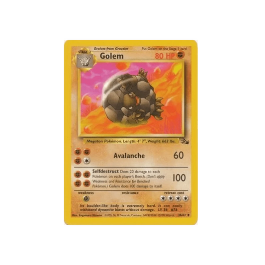 Golem Uncommon 36 Fossil - DKAPNS CARDS