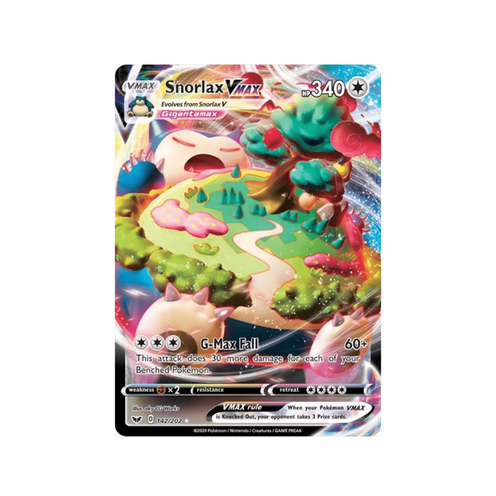 Snorlax VMAX 142 Sword & Shield Base Set - DKAPNS CARDS